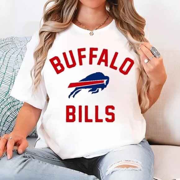 Olin D Tops - NFL Buffalo Bills Girls Stripe Fashion Graphic T-Shirt Buffalo Bills Fan Tee 91